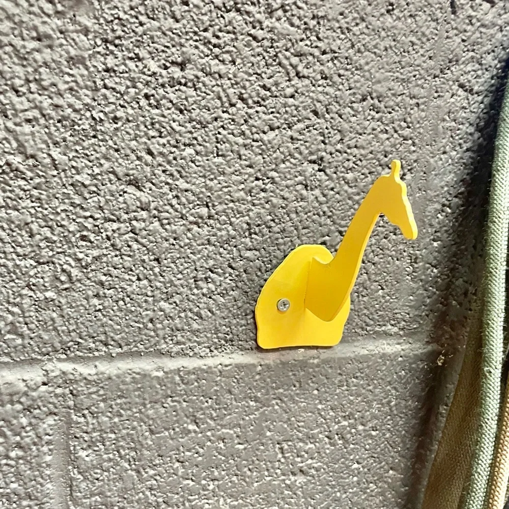 HANDMADE | Yellow Metal Giraffe Hook Kids Room Decor Wall Art
